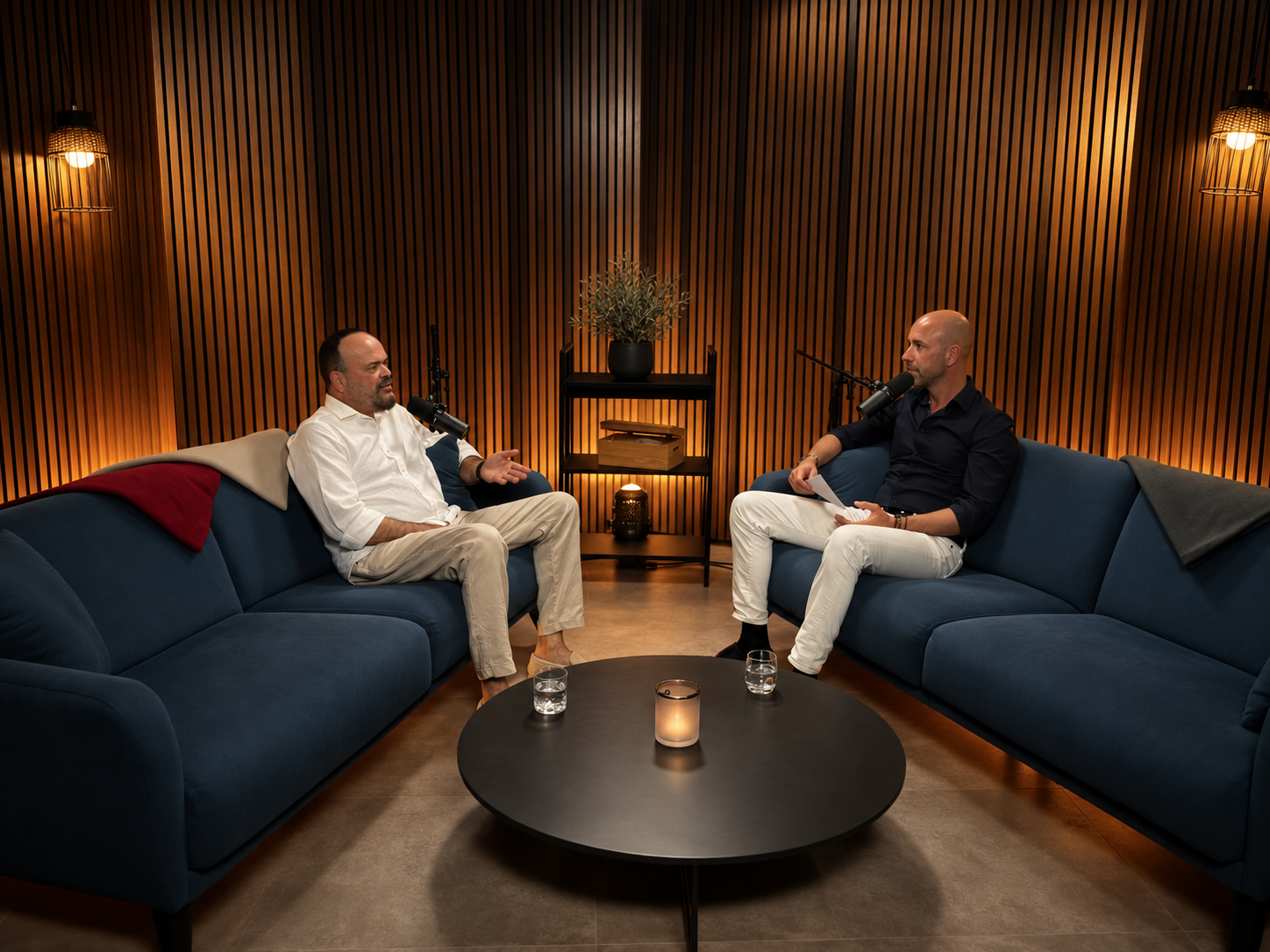 Marc Ménard in conversation, studio setting